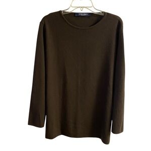 Marina Rinaldi  Brown Crewneck Knit Sweater Large